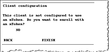 nCipher nShield Connect Client configuration screen with the option to enroll with an nToken set to No